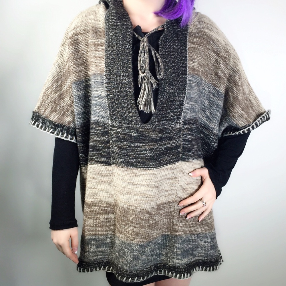 Free People Cozy Earth-Tone Hooded Sweater - Picture 2 of 6
